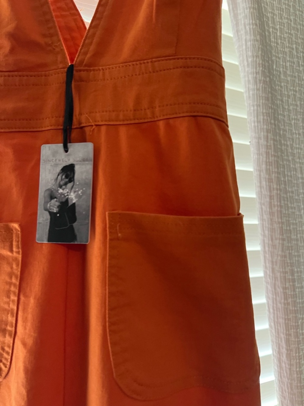 Sincerely Jules Orange Utility Jumpsuit with Front Pockets